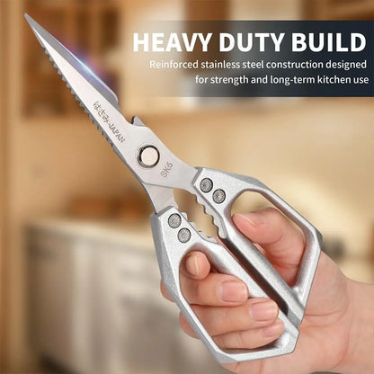 Rust-Resistant Food-Grade Alloy Steel Kitchen Shears - Heavy-Duty Multi-Purpose Cooking Scissors, Bacteria-Resistant, Sharp, Effortless Cutting - Perfect for Poultry, Meat, and Fruits - Ideal Home Supplies and Gift Option