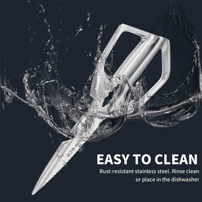Rust-Resistant Food-Grade Alloy Steel Kitchen Shears - Heavy-Duty Multi-Purpose Cooking Scissors, Bacteria-Resistant, Sharp, Effortless Cutting - Perfect for Poultry, Meat, and Fruits - Ideal Home Supplies and Gift Option