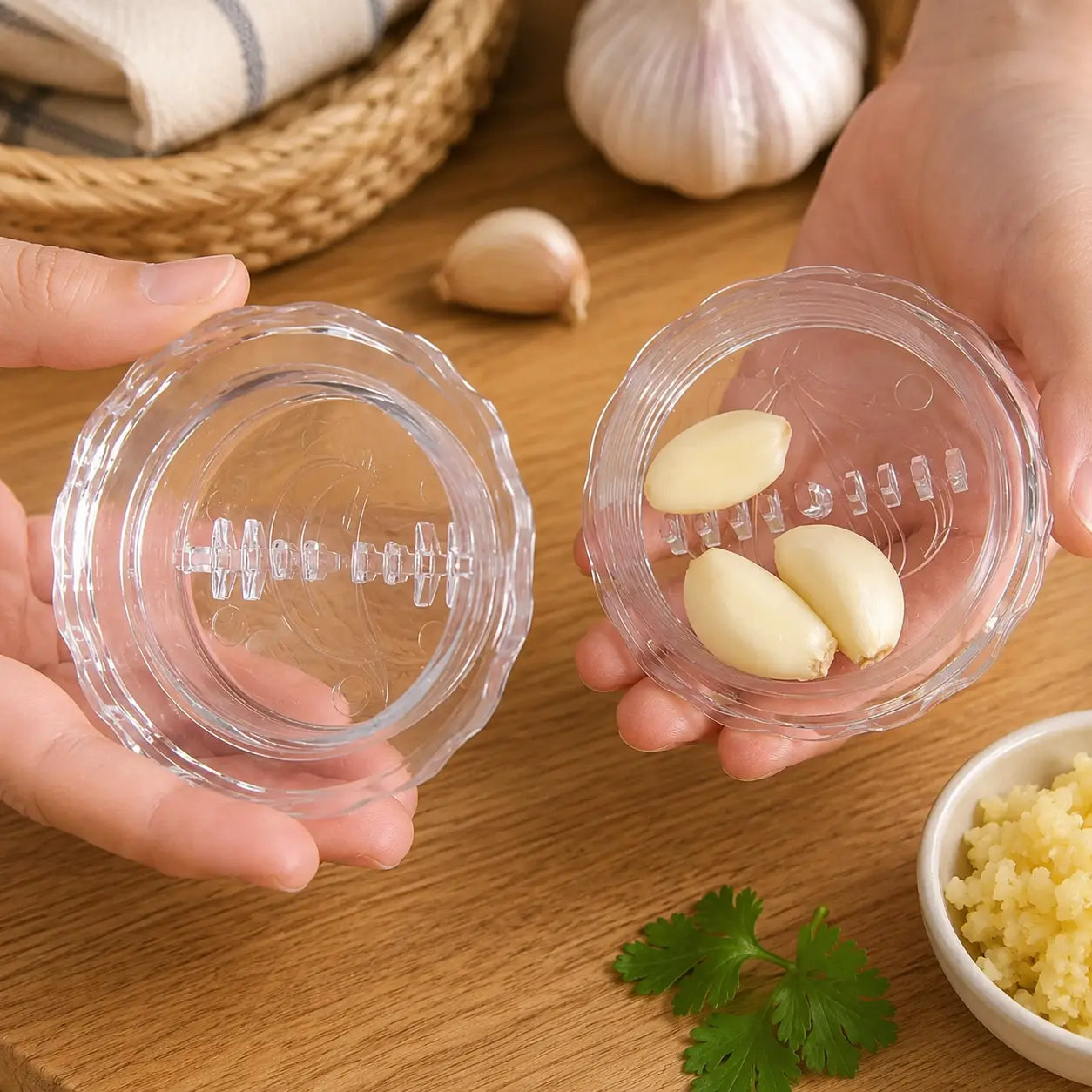 Manual Garlic Mincer - Durable and Convenient Kitchen Tool for Garlic, Onion, and Ginger Preparation