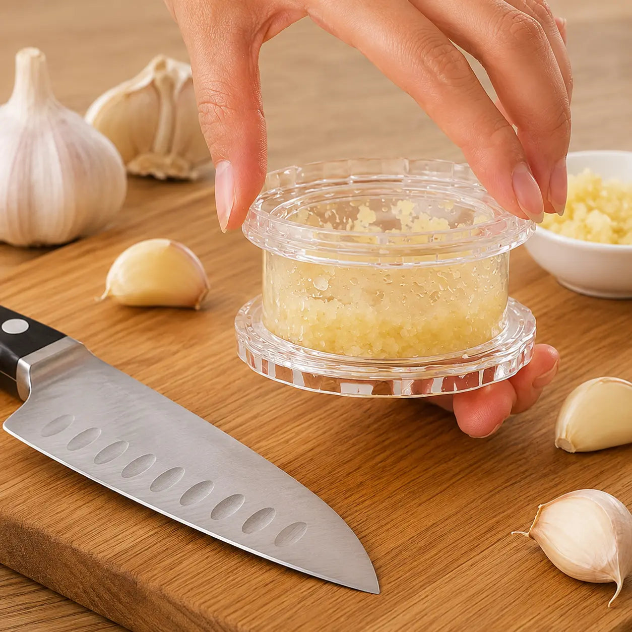 Manual Garlic Mincer - Durable and Convenient Kitchen Tool for Garlic, Onion, and Ginger Preparation